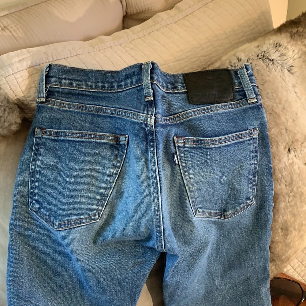 Levi’s 512 slim taper made and crafted med wash high rise unisex jeans 28/32 - Picture 9 of 16